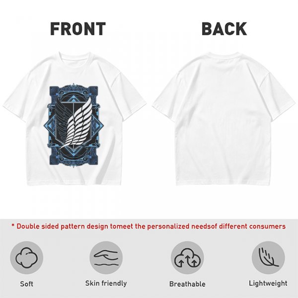Olive T-Shirt With Attack on Titan Survey Corps Wings Print