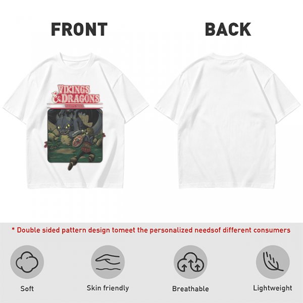 Vikings and Dragons T-Shirt with Fantasy Dragon Graphic