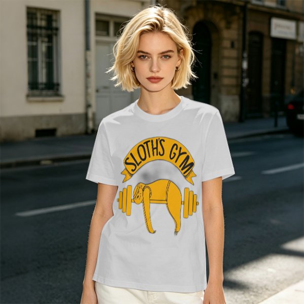 Sloth's Gym T-Shirt with Funny Lifting Sloth Graphic