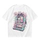 Olive green graphic t-shirt with cute handheld game kitchen art