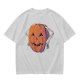 Olive Halloween T-Shirt with Skeleton Arm Jack-o'-Lantern Graphic
