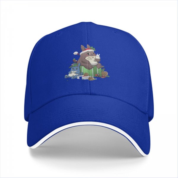 Black Baseball Cap With Christmas Totoro Family Graphic