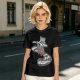 Olive graphic tee with raccoon driving car and 'Way to make bad decisions' text