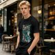 Olive t-shirt with mermaid coffee print 'Coffee Because Luring Sailors Takes Energy'