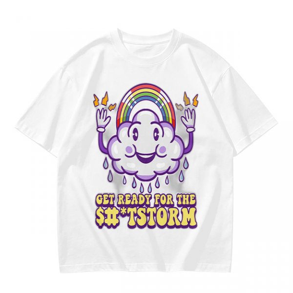 Get Ready For The Shitstorm Cloud Rainbow Graphic T-Shirt