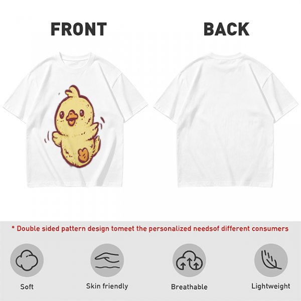Olive T-Shirt With Cute Cartoon Chick Graphic