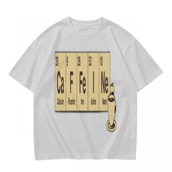 Olive Green T-Shirt With Periodic Table Caffeine Graphic