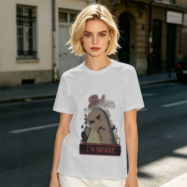 Olive T-Shirt With Hungry Dinosaur 'I'm Hangry' Print