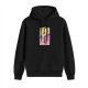Black hoodie with vibrant anime-style tarot card graphic
