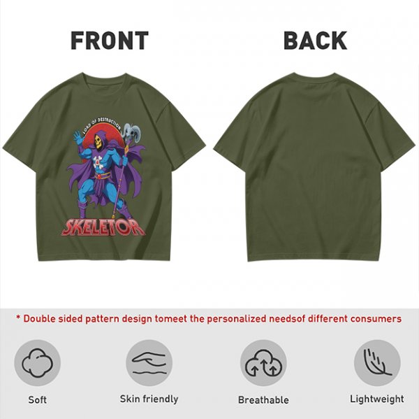 Skeletor Lord of Destruction Graphic Olive T-Shirt