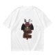 Olive Graphic T-Shirt with Cute Mothman Respect The Locals Print