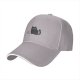 Black baseball cap with minimalist grey cat graphic