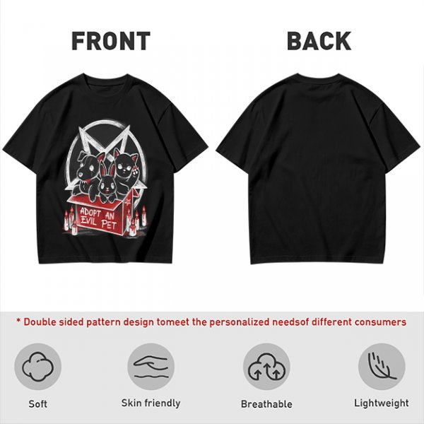 Adopt An Evil Pet T-Shirt With Pentagram And Spooky Animal Art
