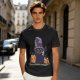 Olive Halloween T-Shirt with Black Cat Witch and Pumpkins