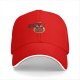 Black Baseball Cap With Cute Red Devil Cat Graphic Design