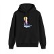 Black Hoodie With Watercolor Moon And Figure Art Print
