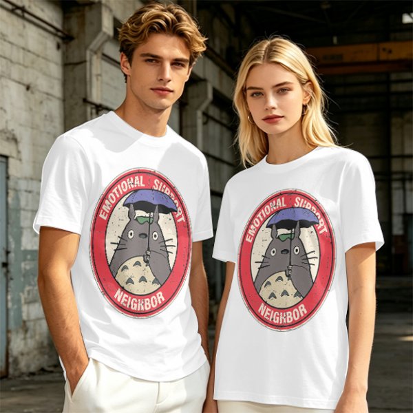 Olive T-Shirt with Emotional Support Neighbor Totoro Graphic