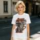 Olive t-shirt with detective cat 'Paws on the Case' graphic
