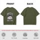 Olive t-shirt with exhausted unicorn hippo graphic and funny text