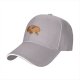 Black Baseball Cap With Funny Donut Shaped Beagle Dog Print