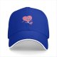 Black baseball cap with sad running pink heart graphic