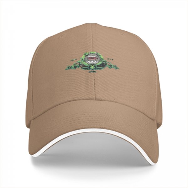 Black Baseball Cap With Forest Spirit Graphic Design