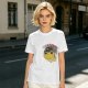 Olive green t-shirt with space frog graphic and Houston text