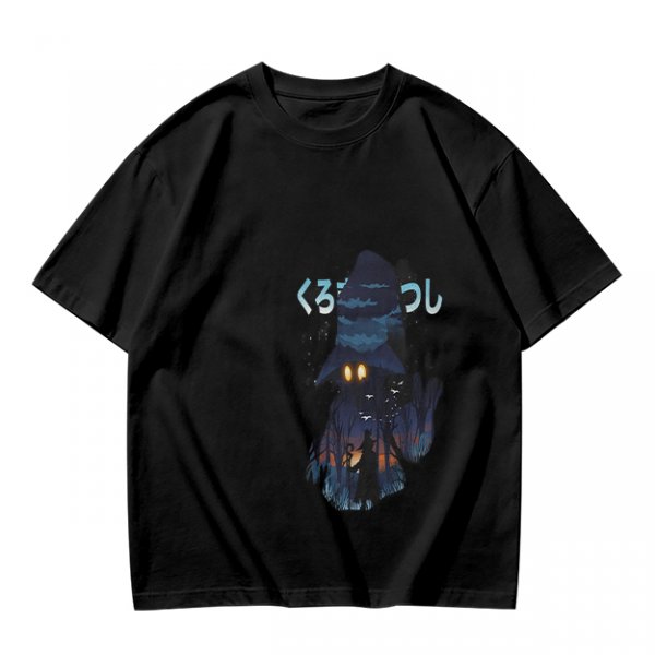 Olive T-Shirt With Dark Wizard Illustration And Japanese Text