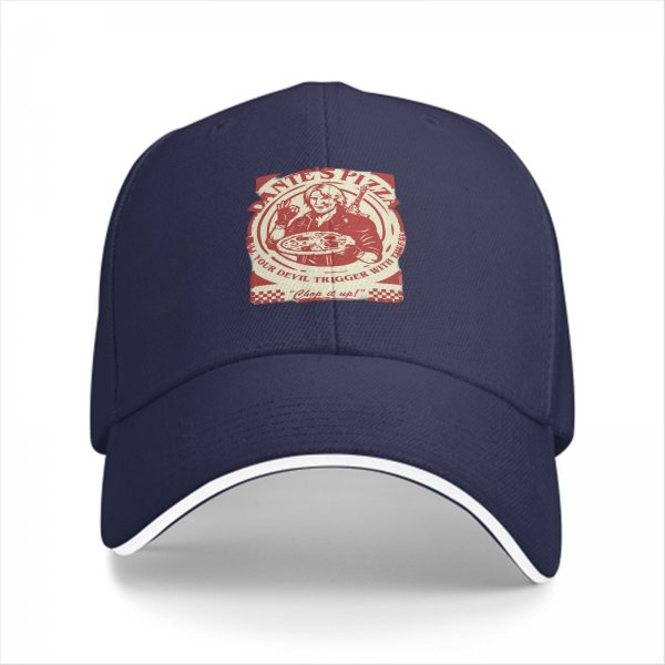 Black Baseball Cap With Dante's Pizza Devil Trigger Print
