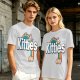 Olive Green T-Shirt With Kitties Rainbow Graphic Design