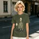 Olive Skeleton Holding Coffee Mug In Water Graphic T-Shirt