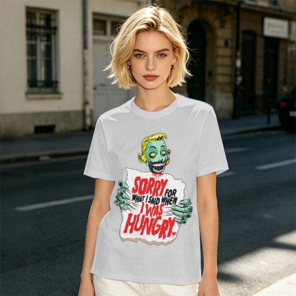 Zombie Sorry For What I Said When Hungry Graphic T-Shirt