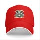 Black baseball cap with meditating frog and 'Less Hate Meditate' mushroom design