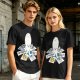 Olive T-Shirt With Cute Octopus Drawing Artwork Print
