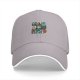 Black baseball cap with retro video game character grid print
