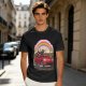 Olive T-Shirt With Red Convertible Car, Rainbow And People Graphic