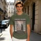 Olive T-Shirt with Japanese Shinto-inspired Window Landscape Print
