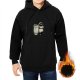 Black Hoodie With Raccoon And Trash Can Graphic Print
