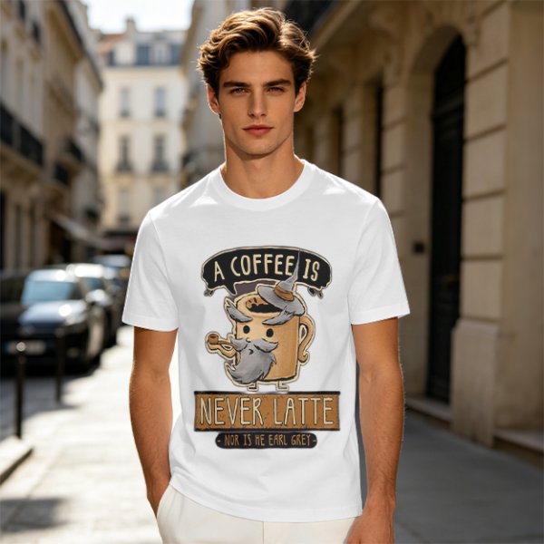 A Coffee Is Never Latte Wizard Mug T-Shirt Print