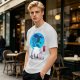 Anime girl cherry blossom scene graphic tee