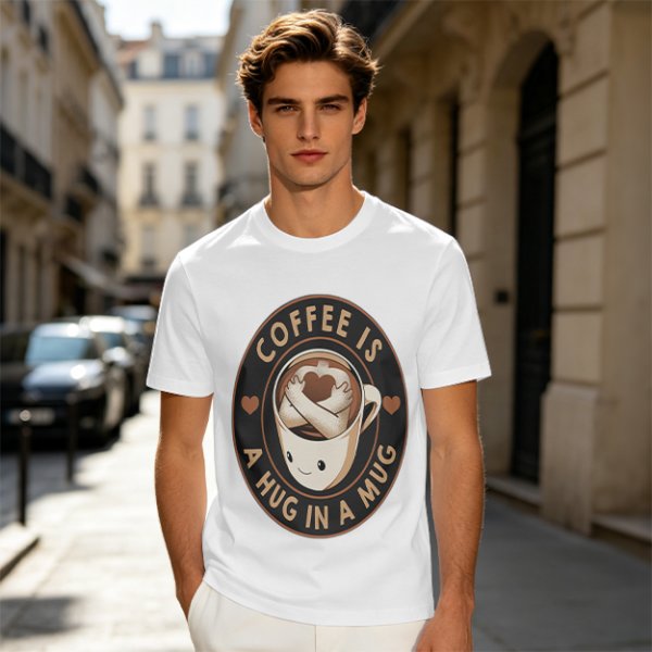 Coffee Is A Hug In A Mug Cute Graphic T-Shirt