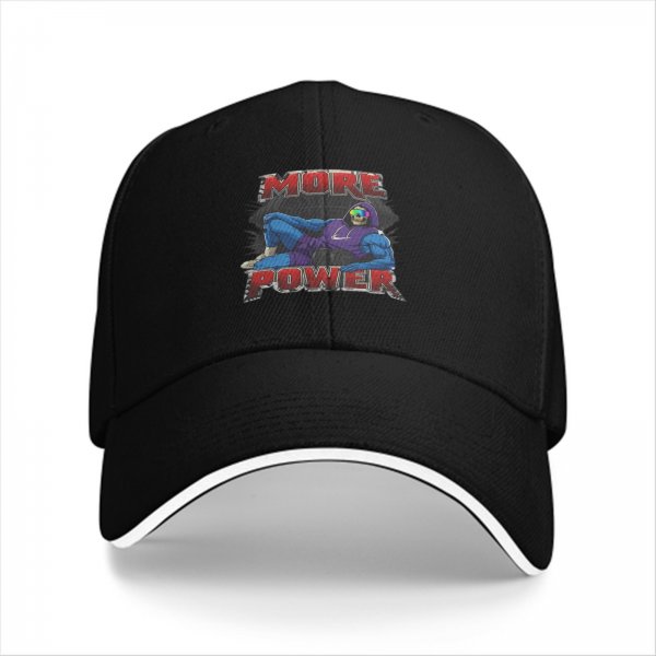 Black Baseball Cap With Skeleton Graphic And More Power Text