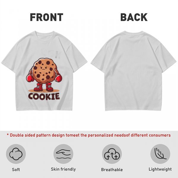 Olive T-Shirt With Angry Boxing Chocolate Chip Cookie Graphic