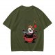 Olive T-shirt with Cute Sushi Dipping in Soy Sauce Graphic
