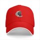 Black Baseball Cap with Black Cat on Crescent Moon Design