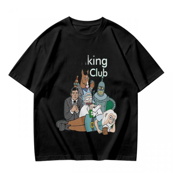 Olive T-Shirt Featuring 'king Club' and Animated Characters Print
