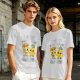 Olive T-shirt with Cute Pizza and Pineapple Cartoon Print