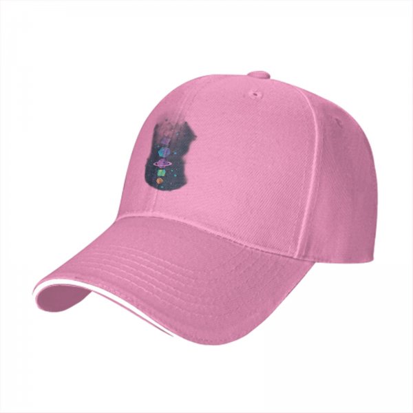 Black Baseball Cap With Galaxy Dice Print For Tabletop Gaming Fans