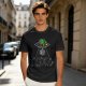 Olive T-shirt with UFO Alien and Disco Dancing Cats Print