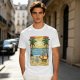 Olive T-Shirt with Beach Scene Print Featuring Totoro and Friends